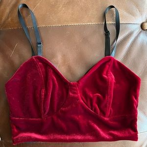 Red velvet crop top